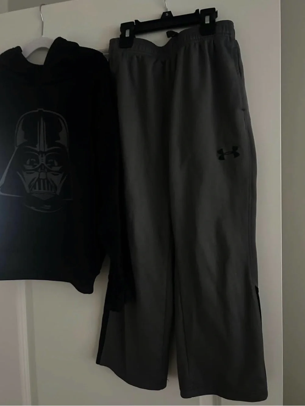 Under Armour Kids Black & Gray Pants with Darth Vader Hoodie